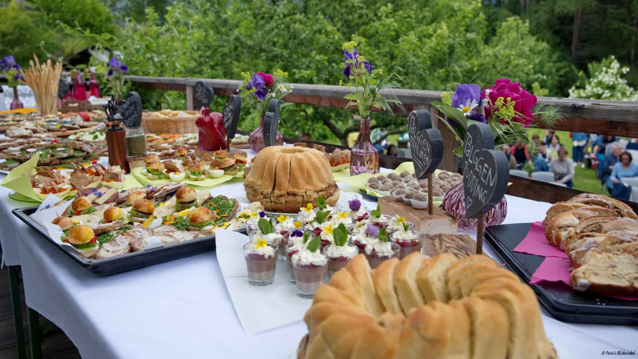 Gartenlesung beim Schloss Stein