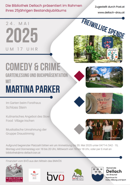 Flyer Gartenlesung Martina Parker