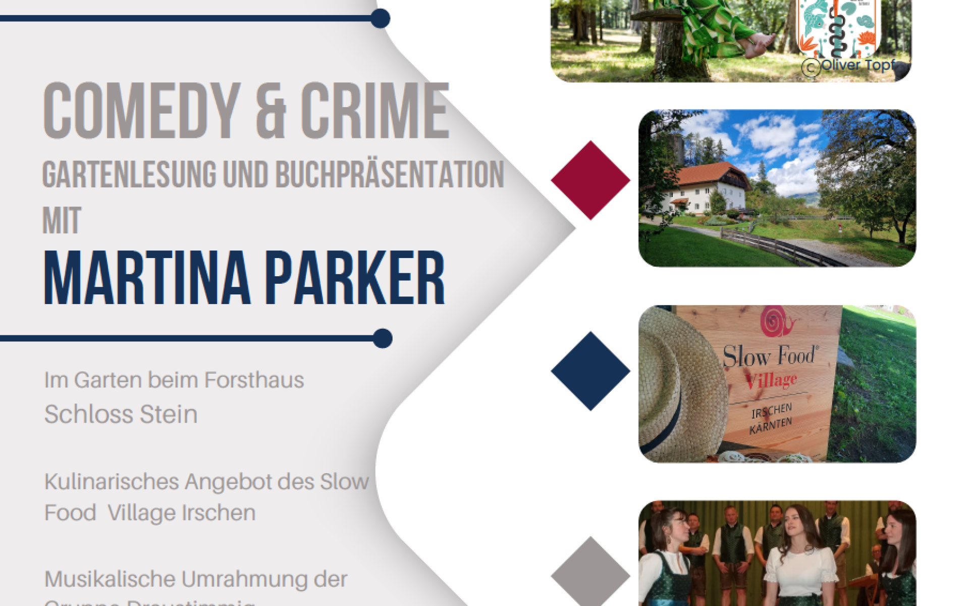 Flyer Gartenlesung Martina Parker